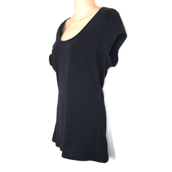 Vintage Y2K Dots Store Black Tshirt Top Basic Stretch NEW NWT Short Sleeves XL - Picture 2 of 12